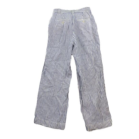 Madewell The Harlow Wide-Leg Pant in 100% Linen Size 0 Striped 29" Inseam 56-10 - Picture 2 of 9